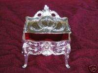 Diana Chest Style Silver Plated Jewelry Trinket Box  