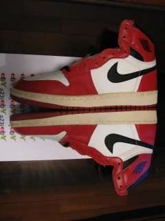 1994 Vintage Nike Jordan I Whi Blk Red sz9 Sample PE OG  