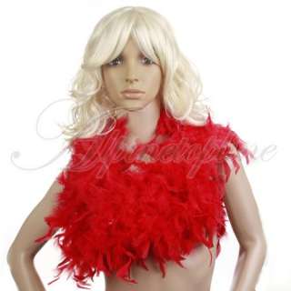 Feather Boa Fluffy Scarf Wrap Party Costume 6 Long Red  