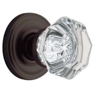   102.priv Oil Rubbed Bronze Filmore Crystal Privacy Knob with 5048 Rose
