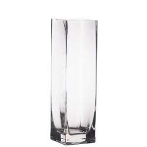 10 Tall Square Glass Vase 