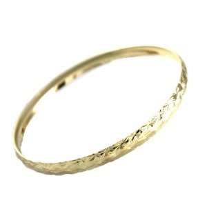  24k Gold Layered (GL) Diamond Cut Swirly Design Bangle Bracelet 