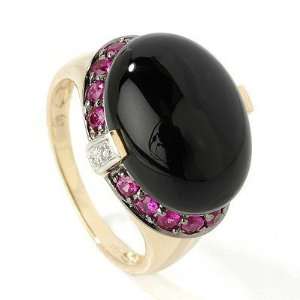   Gold / Onyx or Turquoise or White Gold / Agate Multi Gem Ring Jewelry