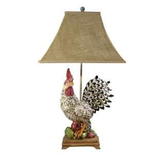  25 Black and White Rooster Lamp