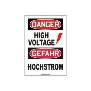   DANGER HIGH VOLTAGE (W/GRAPHIC) Adhesive Vinyl Sign