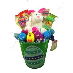  Easter Bunny Green Basket Color Candy Filled Eggs 