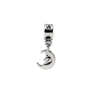 Crescent Moon Charm in Silver for Pandora and most 3mm bracelets