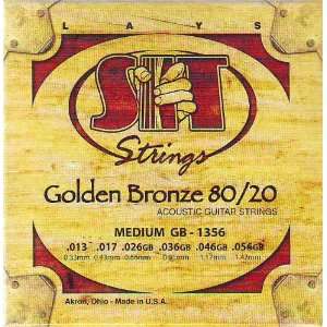  S I T Strings Acoustic Guitar Golden Bronze 80/20 Medium 