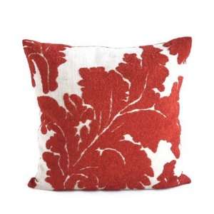  Dransfield & Ross Vicenza Leaf Damask Pillow   Burnt 