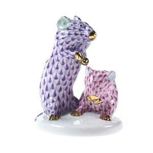  Herend Pair Of Hamsters Lavender Fishnet