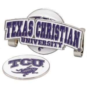   Horned Frogs NCAA Hat Clip w/ Golf Ball Marker