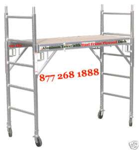 Aluminum Scaffold Rolling Tower 6 High Deck W/ U Locks  