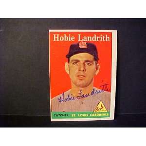 Hobie Landrith St. Louis Cardinals #24 1958 Topps Autographed Baseball 