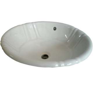 Oval bath vanity lavatory sink top mount drop in 19x16  