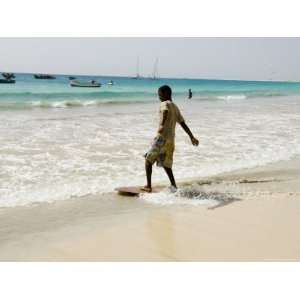 Beach Surfing at Santa Maria on the Island of Sal (Salt), Cape Verde 