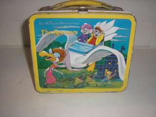 VINTAGE METAL LUNCH BOX THE RESCUERS WITH THERMOS 1972  