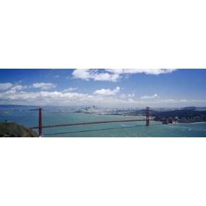 com High Angle View of a Suspension Bridge across a Bay, Golden Gate 