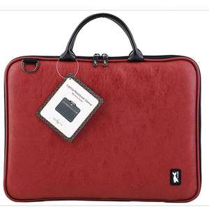 16 LAPTOP Macbook Pro 15 CASE BAG Pouch Leather Pattern pearl Wine 