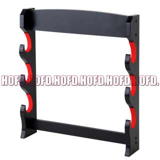 Deluxe 3 Tier Black Sword Tanto Wall Display Stand  