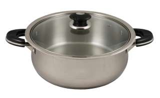  Quart 18/10 Tri Ply Stainless Steel Low Stock Pot Chicken Fryer  
