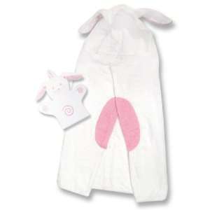  Bunny Hooded Towel with Bath Mitt Baby
