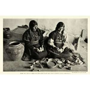 1921 Print Arizona Hopi Native American Women Pottery Charles Martin 