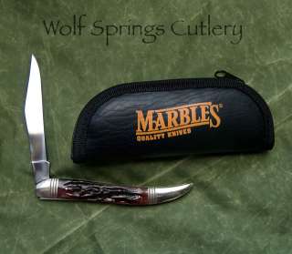New Marbles Toothpick Pocket Knife Storage Pouch Stag  
