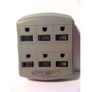  6 Way Tap with Sensor Night Light (converts 2 outlets into 