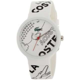 Lacoste Mens 2010524 Goa Black Croc White Silicone Watch   designer 