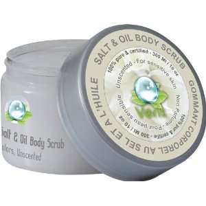   Salt & Oil Body Scrub, for Sensitive Skin ,100% Dead Sea Pure Salt, No