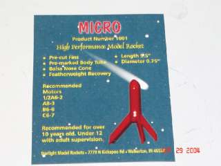 Starlight Rockets Micro Rocket Kit NIB  