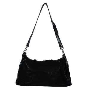  Black Vieta ISABEL Shoulder Bag ~ Faux Leather and Net 