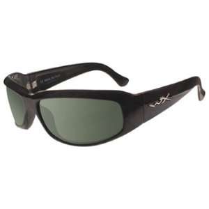Wiley X Skyee Sunglasses Gloss Black w/Polarized Smoke Green Lens 
