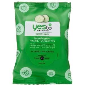  Yes to Cucumbers Face Cleansing Towelettes    Travel Size 