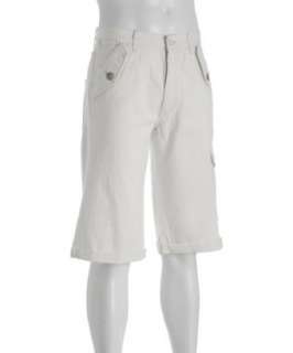 for All Mankind off white cuffed cargo shorts   