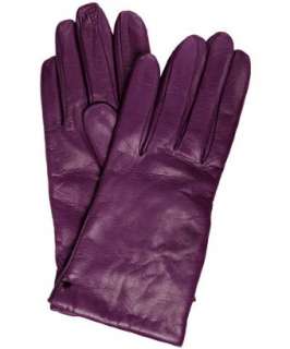 All Gloves purple leather cashmere lined gloves   