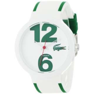 Lacoste Mens 2010543 GOA White with Green Edging Strap Watch 