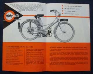 MOBYLETTE SCOOTER & MOPED SALES BROCHURE 1960S.  