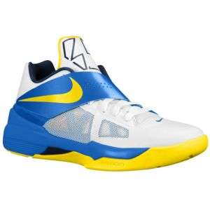 Nike Zoom KD IV   Mens   White/Photo Blue/Midnight Navy/Tour Yellow