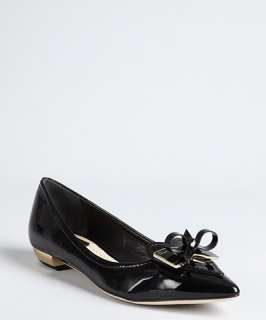 Christian Dior black patent leather Love bow and heart point toe 