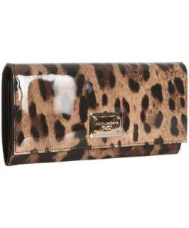 Dolce & Gabbana leopard patent leather flap continental wallet 
