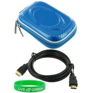 Candy Blue) Case and Mini HDMI to HDMI Cable 1 Meter (3 Feet) for JVC 