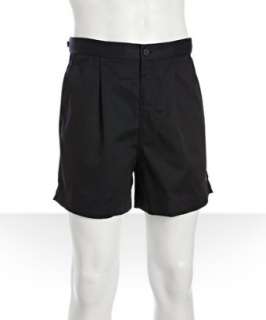 Fred Perry navy woven pleated tennis shorts  