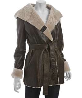 Jekel brown lambskin Lilia hooded shearling coat