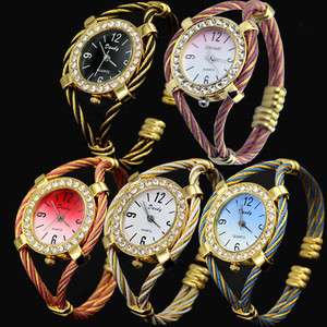 Girls Ladies Bracelet Wire rope Band Fashion New Quartz Jelly Wrist 