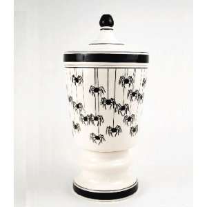   Candy JAR Canister Urn with Lid, Black & White