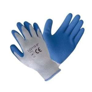 , Latex Coated Work Gloves  Blue latex coated Poly cotton work glove 