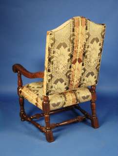 Antique French Furniture Mahogany Upholstered Armchair  