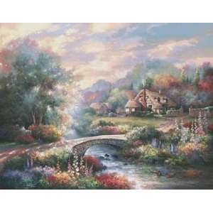   Print   Country Bridge   Artist James Lee   Poster Size 8 X 6 inches