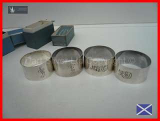 Good Heavy Boxed Sterling Silver Napkin Rings~Hallmarked Sheffield 